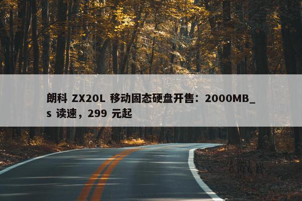 朗科 ZX20L 移动固态硬盘开售：2000MB_s 读速，299 元起