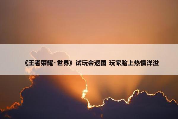 《王者荣耀·世界》试玩会返图 玩家脸上热情洋溢