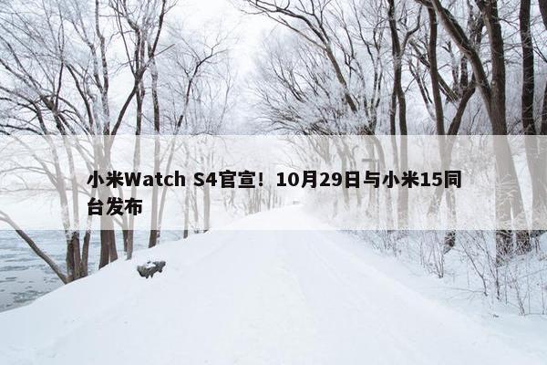 小米Watch S4官宣！10月29日与小米15同台发布