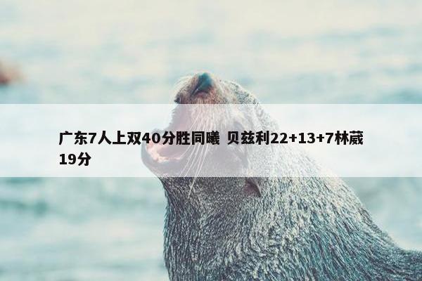 广东7人上双40分胜同曦 贝兹利22+13+7林葳19分