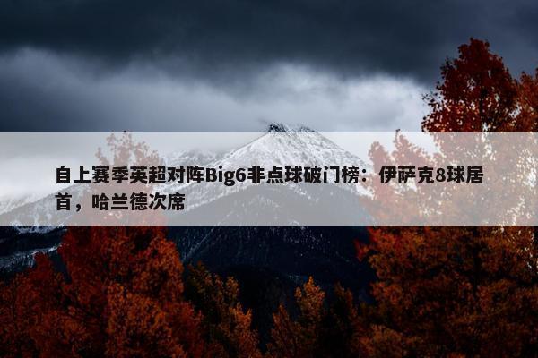 自上赛季英超对阵Big6非点球破门榜：伊萨克8球居首，哈兰德次席