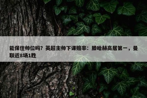 能保住帅位吗？英超主帅下课赔率：滕哈赫高居第一，曼联近8场1胜