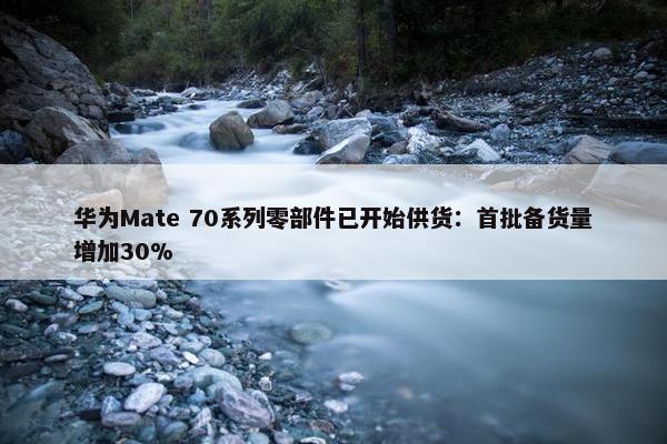 华为Mate 70系列零部件已开始供货：首批备货量增加30%