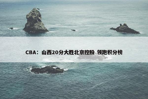 CBA：山西20分大胜北京控股 领跑积分榜