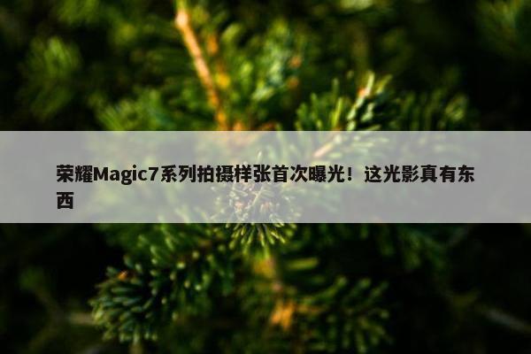 荣耀Magic7系列拍摄样张首次曝光！这光影真有东西