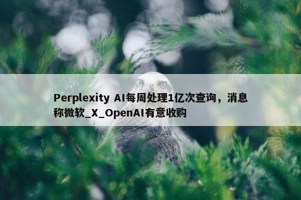 Perplexity AI每周处理1亿次查询，消息称微软_X_OpenAI有意收购