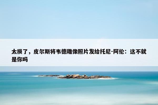 太损了，皮尔斯将韦德雕像照片发给托尼-阿伦：这不就是你吗