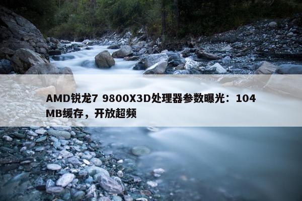 AMD锐龙7 9800X3D处理器参数曝光：104MB缓存，开放超频