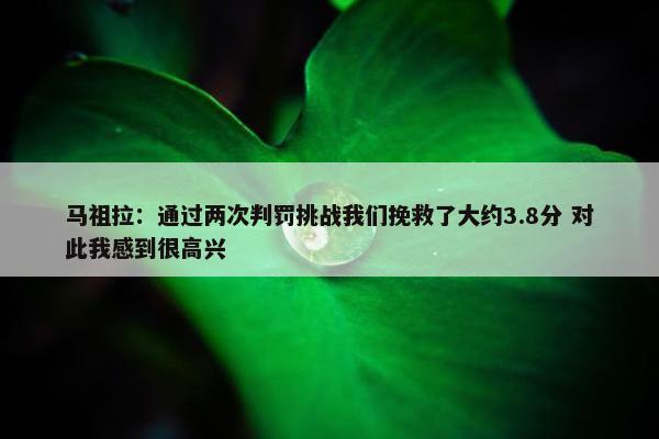 马祖拉：通过两次判罚挑战我们挽救了大约3.8分 对此我感到很高兴