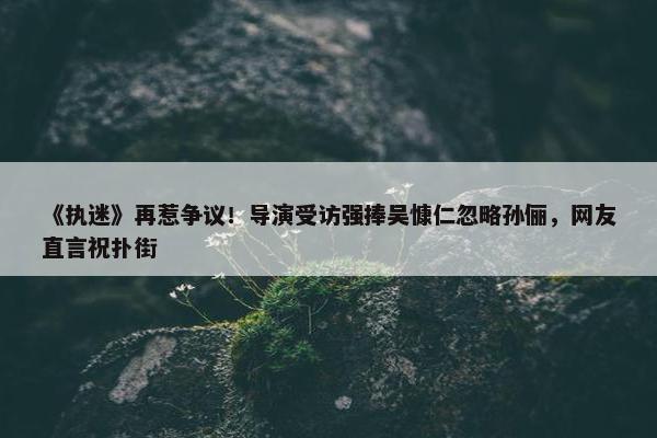 《执迷》再惹争议！导演受访强捧吴慷仁忽略孙俪，网友直言祝扑街