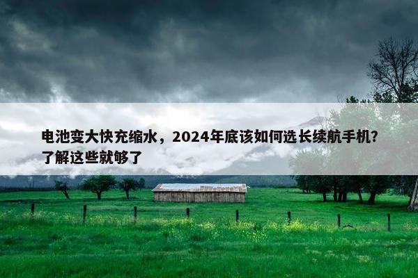 电池变大快充缩水，2024年底该如何选长续航手机？了解这些就够了