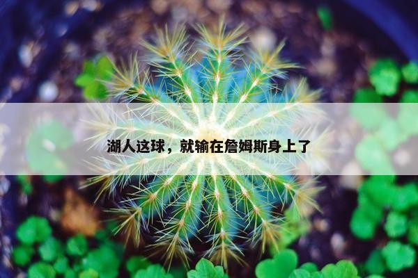 湖人这球，就输在詹姆斯身上了