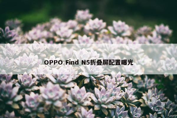 OPPO Find N5折叠屏配置曝光