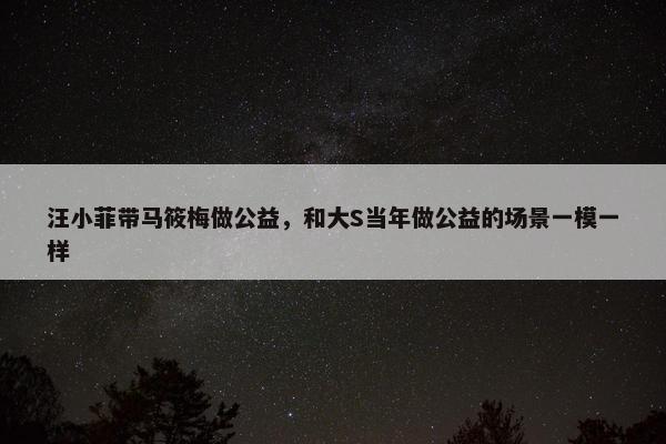 汪小菲带马筱梅做公益，和大S当年做公益的场景一模一样