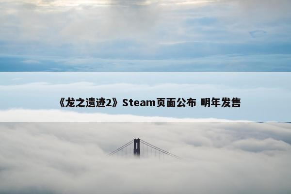 《龙之遗迹2》Steam页面公布 明年发售