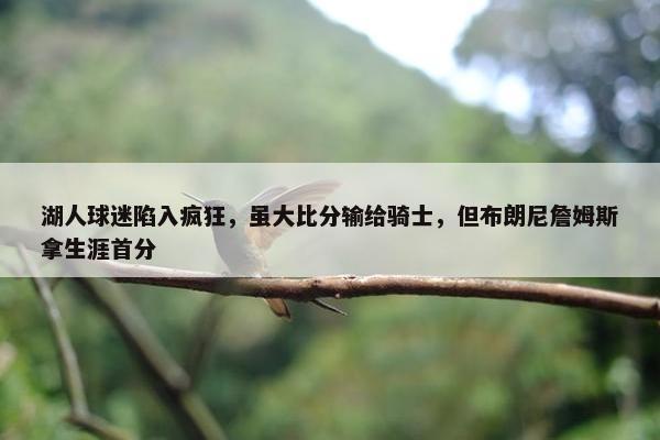 湖人球迷陷入疯狂，虽大比分输给骑士，但布朗尼詹姆斯拿生涯首分