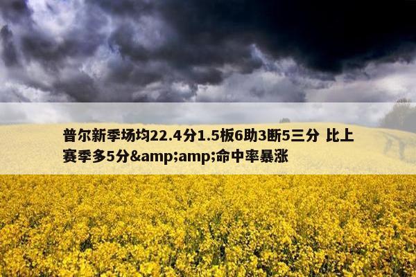 普尔新季场均22.4分1.5板6助3断5三分 比上赛季多5分&amp;命中率暴涨