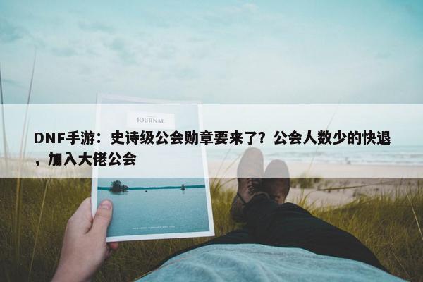 DNF手游：史诗级公会勋章要来了？公会人数少的快退，加入大佬公会