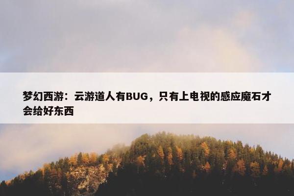 梦幻西游：云游道人有BUG，只有上电视的感应魔石才会给好东西