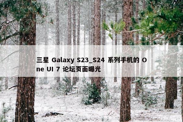 三星 Galaxy S23_S24 系列手机的 One UI 7 论坛页面曝光