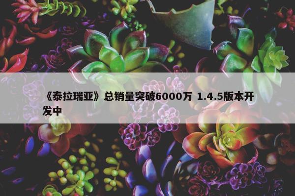 《泰拉瑞亚》总销量突破6000万 1.4.5版本开发中