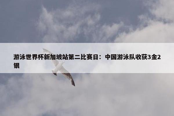 游泳世界杯新加坡站第二比赛日：中国游泳队收获3金2银