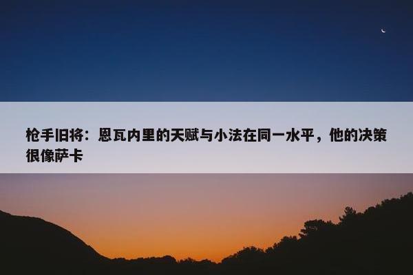 枪手旧将：恩瓦内里的天赋与小法在同一水平，他的决策很像萨卡