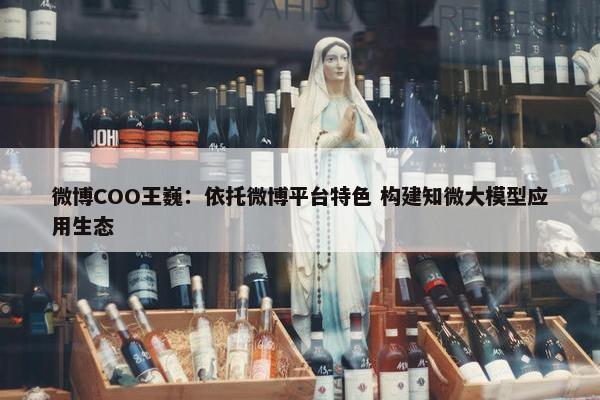 微博COO王巍：依托微博平台特色 构建知微大模型应用生态