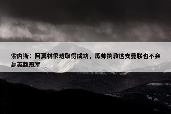 索内斯：阿莫林很难取得成功，瓜帅执教这支曼联也不会赢英超冠军