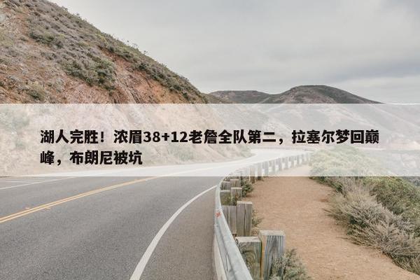 湖人完胜！浓眉38+12老詹全队第二，拉塞尔梦回巅峰，布朗尼被坑