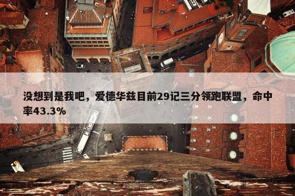 没想到是我吧，爱德华兹目前29记三分领跑联盟，命中率43.3%