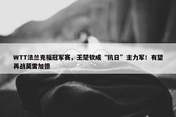 WTT法兰克福冠军赛，王楚钦成“抗日”主力军！有望再战莫雷加德