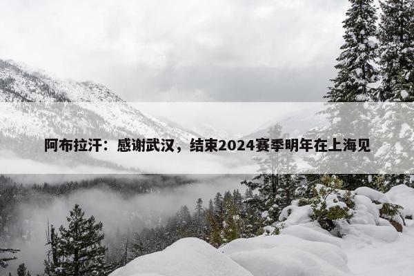 阿布拉汗：感谢武汉，结束2024赛季明年在上海见