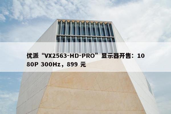 优派“VX2563-HD-PRO”显示器开售：1080P 300Hz，899 元