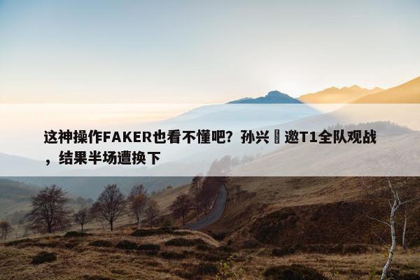 这神操作FAKER也看不懂吧？孙兴慜邀T1全队观战，结果半场遭换下