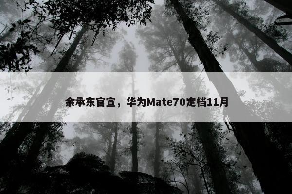 余承东官宣，华为Mate70定档11月