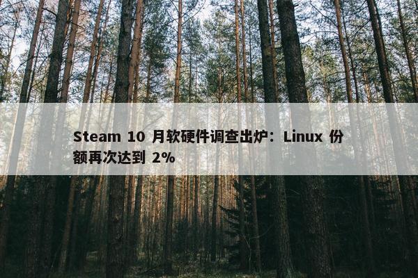 Steam 10 月软硬件调查出炉：Linux 份额再次达到 2%