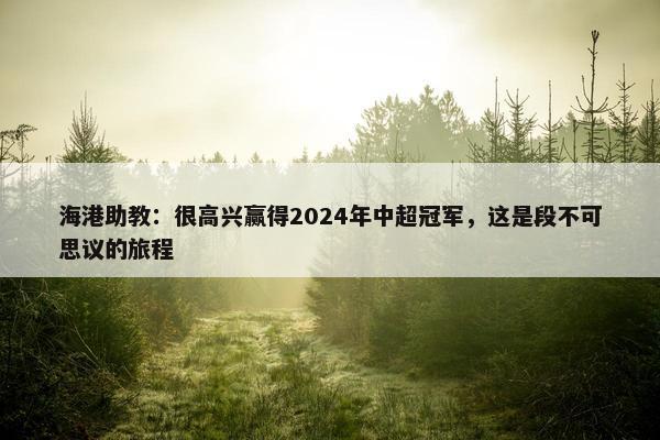 海港助教：很高兴赢得2024年中超冠军，这是段不可思议的旅程